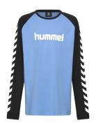 Hmlboys T-Shirt L/S Sport T-shirts Long-sleeved T-Skjorte Blue Hummel