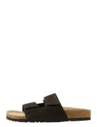 Slhbastian Suede Strap Slider Shoes Summer Shoes Sandals Black Selecte...