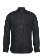 Pure Linen L/S Shirt Tops Shirts Linen Shirts Black Lindbergh