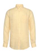 Pure Linen L/S Shirt Tops Shirts Linen Shirts Yellow Lindbergh