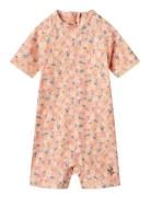Swimsuit S/S Cas Badedragt Badetøj Pink Wheat