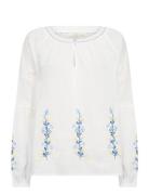 Crsara Blouse Tops Blouses Long-sleeved White Cream