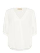 Cririna Blouse Tops Blouses Short-sleeved White Cream