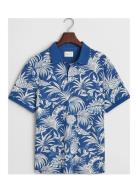 Printed Ss Polo Tops Polos Short-sleeved Blue GANT