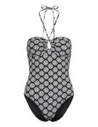 Monogram Print Swimsuit Badedragt Badetøj Black GANT
