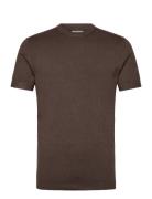 Eco Vero S/S O-Neck Tee Tops T-Kortærmet Skjorte Brown Lindbergh