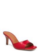 088-Vertigo Cuir Brillant Sandal Med Hæl Red Jonak Paris