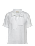 Selma Blouse Tops Blouses Short-sleeved White Jumperfabriken
