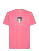 Archive Shield Ss T-Shirt Tops T-Kortærmet Skjorte Pink GANT