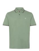Tipped Pique Short Sleeve Polo Designers Polos Short-sleeved Green Tim...