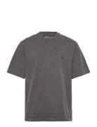 Anf Mens Knits Tops T-Kortærmet Skjorte Grey Abercrombie & Fitch