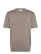 Eco Vero S/S O-Neck Tee Tops T-Kortærmet Skjorte Beige Lindbergh