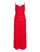 Vireja Waterfall Strap Dress/Dc/Ka Maxikjole Festkjole Red Vila
