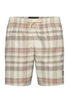 Tartan Resort Swimshort Badeshorts Beige Lyle & Scott