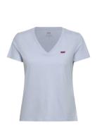 Perfect Vneck Skyway Cotton Tops T-shirts & Tops Short-sleeved Blue Le...