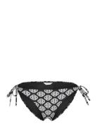 Monogram Print Tie Side Bottom Swimwear Bikinis Bikini Bottoms Side-ti...