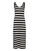 Striped Fluid Midi Jersey Dress Dresses Summer Dresses Black GANT