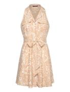 Floral Crepe Sleeveless Shirtdress Dresses Summer Dresses Beige Lauren...