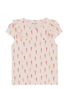 T-Shirt Ss Aop Tops T-Kortærmet Skjorte White Minymo