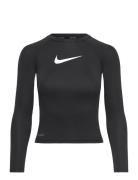 Nike Swoosh Long Sleeve Hydroguard Swimwear Uv Clothing Uv Tops Black ...