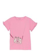 T-Shirt Ss Tops T-Kortærmet Skjorte Pink Minymo