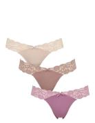 Seamless String W Lace On Side 3-Pack G-streng Undertøj Multi/patterne...