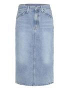 Hr Back Slit Skirt Riveting Cl Skirts Knee-length & Midi Skirts Blue L...
