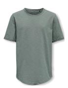 Osjbenne Longy Ss Tee Jrs Noos Tops T-Kortærmet Skjorte Green ONLY & S...