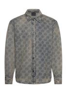 Shield Laser Denim Shirt Tops Shirts Denim Shirts Blue Daily Paper