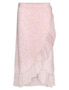Vmsmilla H/W Wrap Skirt Wvn Ga Knælang Nederdel Pink Vero Moda