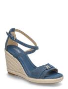Mandy Wedge Espadrillos Med Hæl Sandal Blue Michael Kors