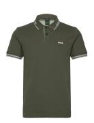Paul Sport Polos Short-sleeved Khaki Green BOSS