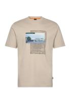 Te_Ontheway Tops T-Kortærmet Skjorte Beige BOSS