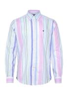 Happy Linen Stripe Shirt-Classic Fit Tops Shirts Linen Shirts Blue Mor...