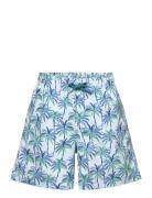 Palm Trees Print Swimsuit Trunks Badeshorts Blue Mango