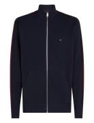 Global Stripe Stand Collar Tops Sweatshirts & Hoodies Sweatshirts Navy...