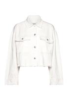 Cropped Boxy Twill Jacket Outerwear Jackets Light-summer Jacket White ...