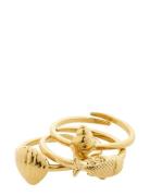 Breeze Rings 3-In-1 Set Ring Smykker Gold Pilgrim
