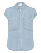 Nellymw Ss Shirt Tops Shirts Denim Shirts Blue My Essential Wardrobe
