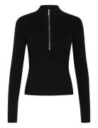 Yasmiagz Zipper Pullover Noos Tops Knitwear Jumpers Black Gestuz