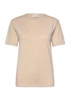 Bs Abel Slim Fit T-Shirt Tops T-shirts & Tops Short-sleeved Beige Bruu...