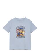 T-Shirt Ss Tops T-Kortærmet Skjorte Blue Minymo
