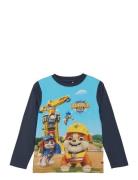 T-Shirt Ls Tops T-shirts Long-sleeved T-Skjorte Navy Minymo