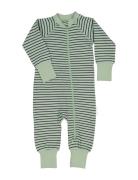 Pyjamas Two Way Zipper Pyjamas Nattøj Green Geggamoja