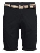 Superflex Chino Shorts W. Belt Bottoms Shorts Chinos Shorts Black Lind...