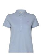 Slim Sheild Cap Sleeve Pique Polo Tops T-shirts & Tops Polos Blue GANT