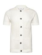 Crochet S/S Cardigan Tops Knitwear Cardigans White Lindbergh