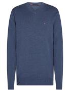Essential Cotton V Neck Tops Knitwear V-necks Navy Tommy Hilfiger