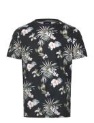 Slub Aop Tee S/S Tops T-Kortærmet Skjorte Multi/patterned Lindbergh