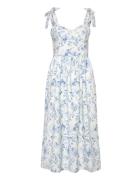 Serenity Dale Crepe Midi Dress Knælang Kjole Blue French Connection